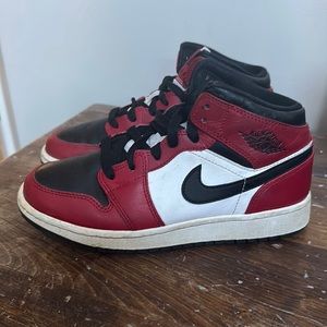 Red & Black Nike Air Jordans Youth Size 4